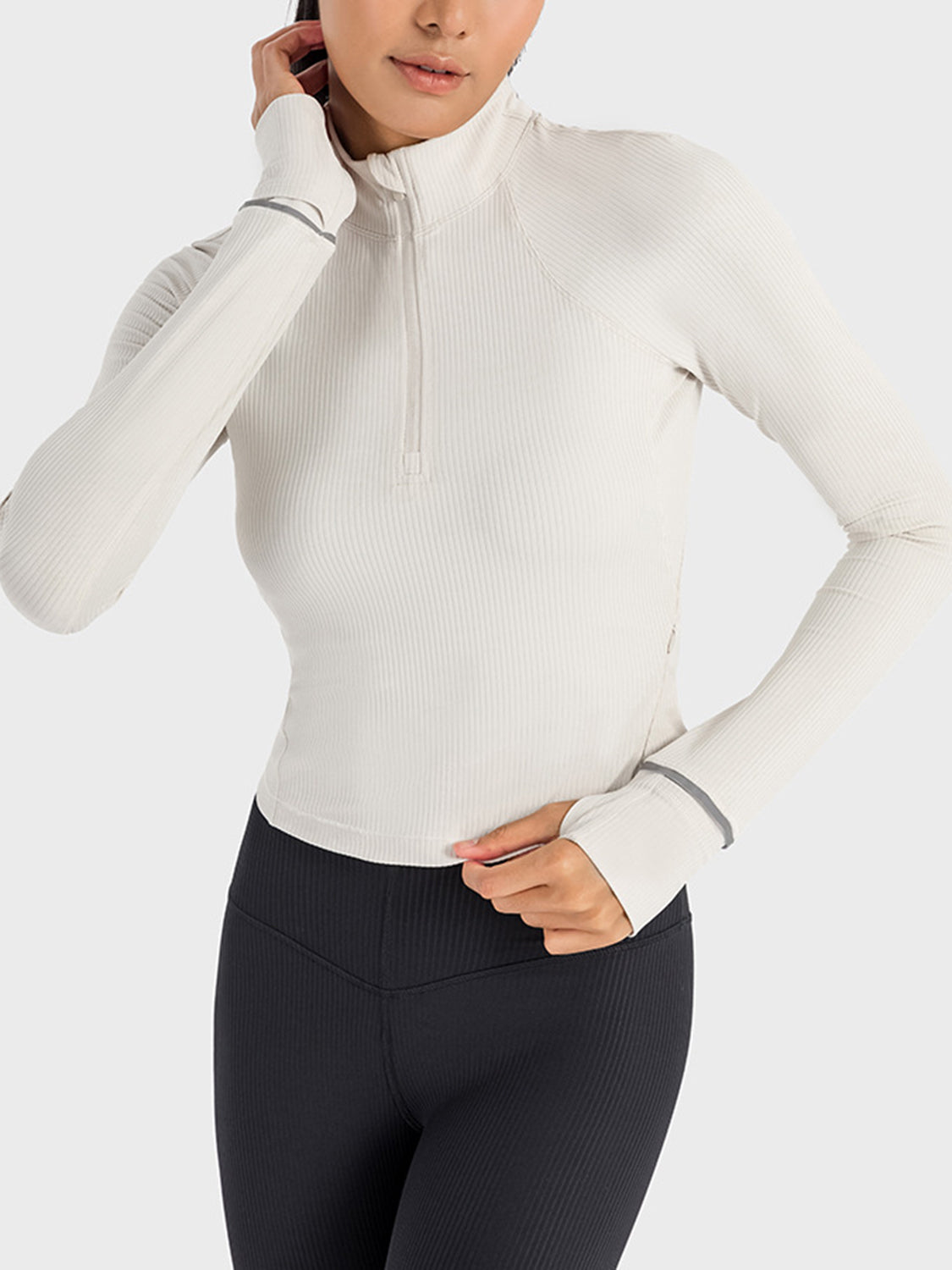 Mock Neck Half Zip Sports Top