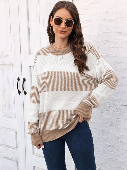 Round Neck Drop Shoulder Sweater