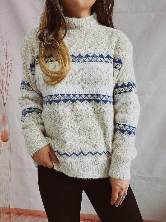 Geometric Dropped Shoulder Sweater