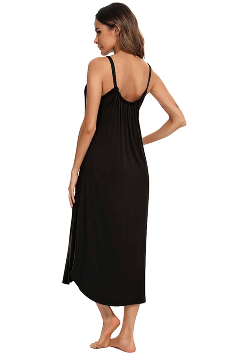 V-Neck Midi Lounge Dress - Elegant Aura Boutique