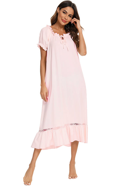 Short Sleeve Lounge Dress - Elegant Aura Boutique