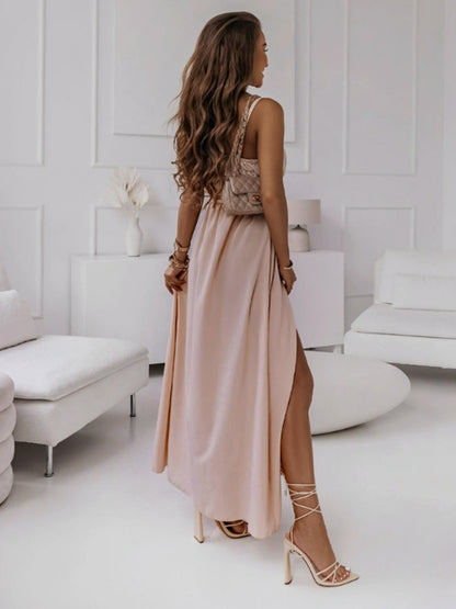 Surplice Sleeveless Midi Cami Dress