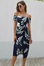 Twilight Bloom Off-Shoulder Dress