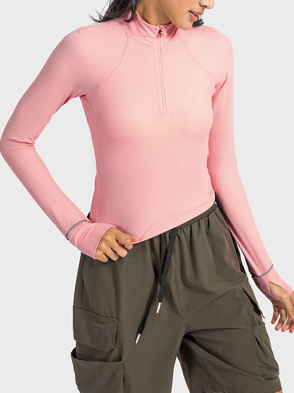 Mock Neck Half Zip Sports Top