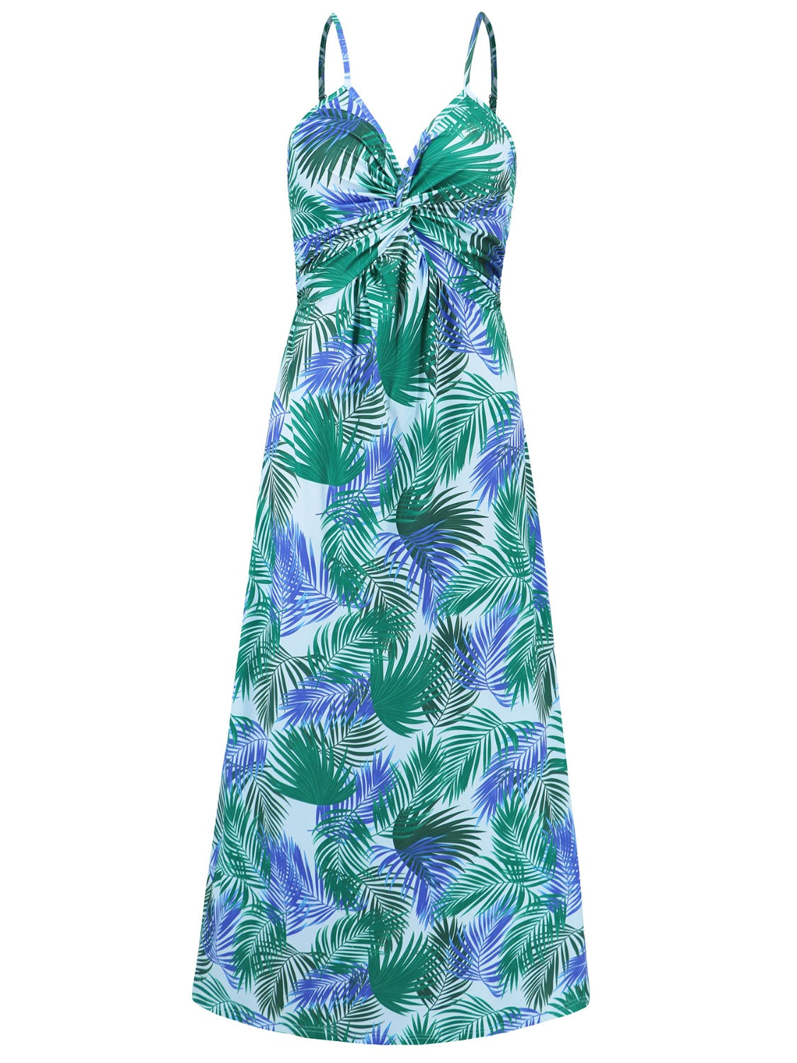 Twisted Printed V-Neck Cami Dress - Elegant Aura Boutique