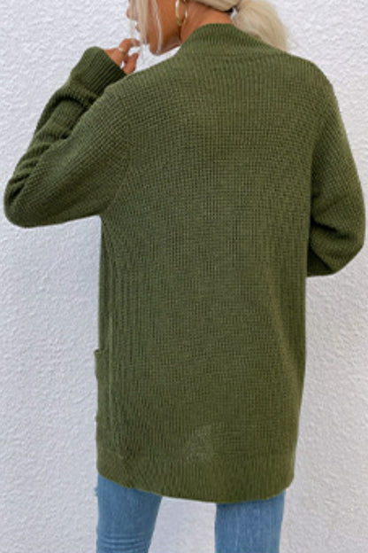 Rib-Knit Cardigan with Pockets