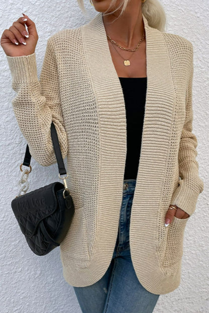 Rib-Knit Cardigan with Pockets