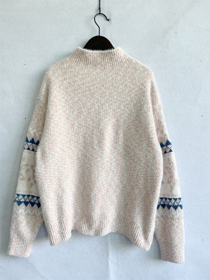 Geometric Dropped Shoulder Sweater