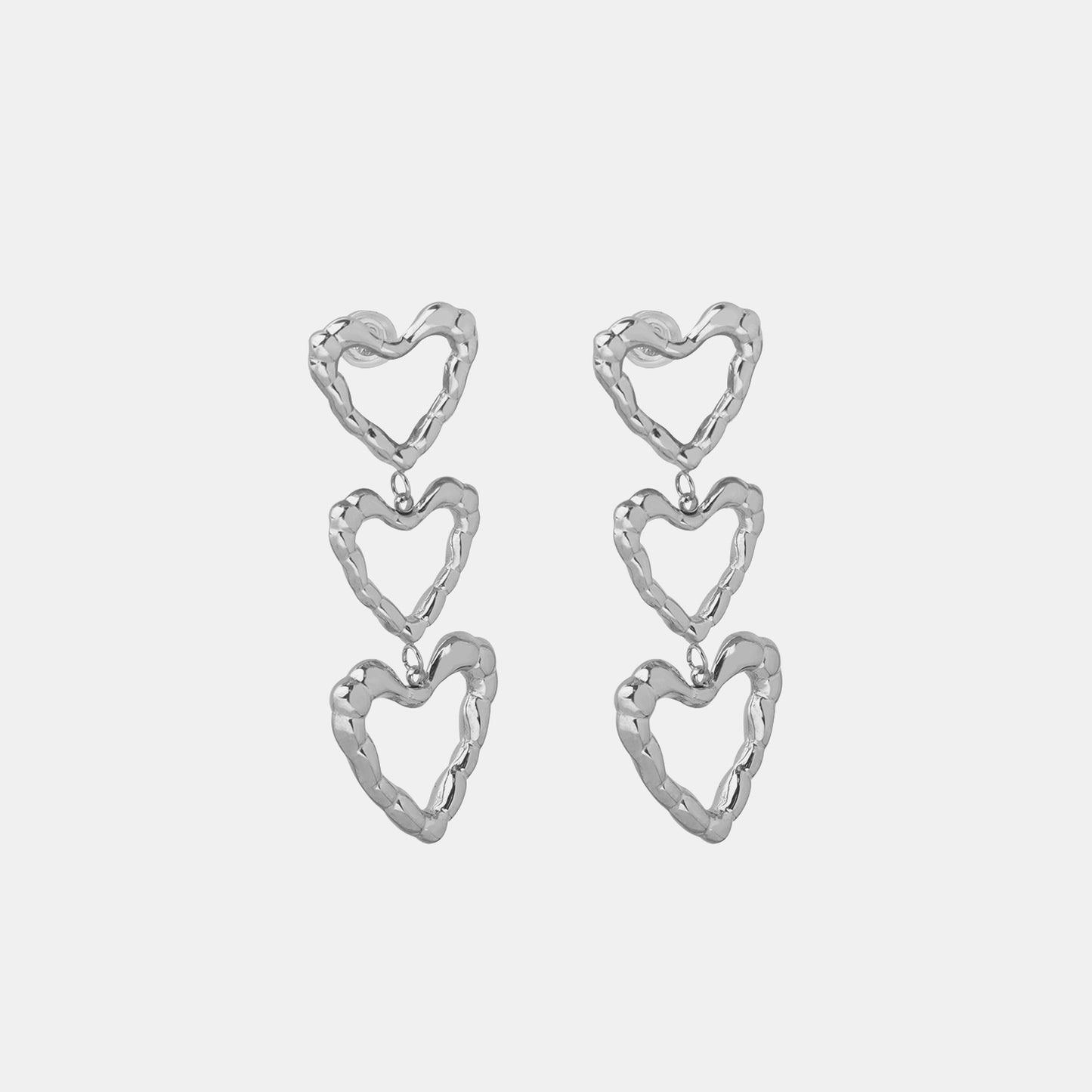 Titanium Steel Heart Earrings - Elegant Aura Boutique