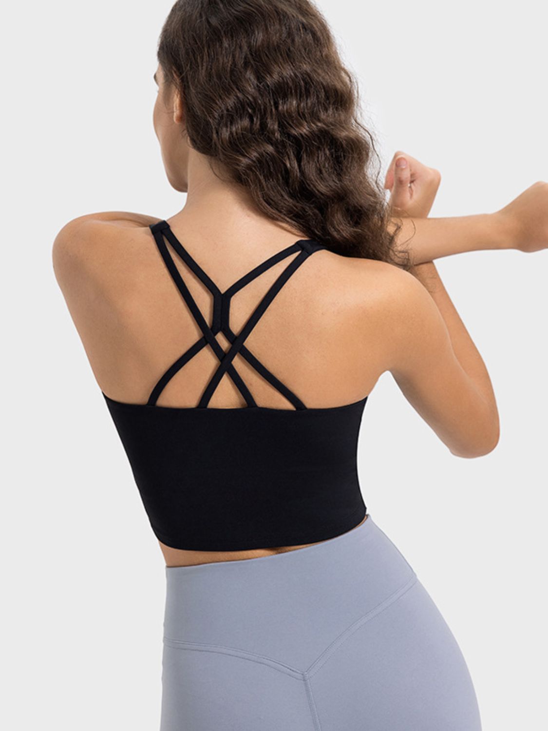 Crisscross Round Neck Active Top