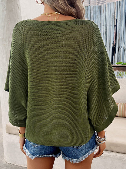 V-Neck Sleeve Knit Top