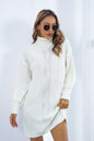 Turtleneck Long Sleeve Sweater Dress