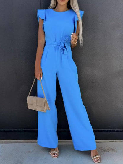 Ruffled Round Neck Jumpsuit