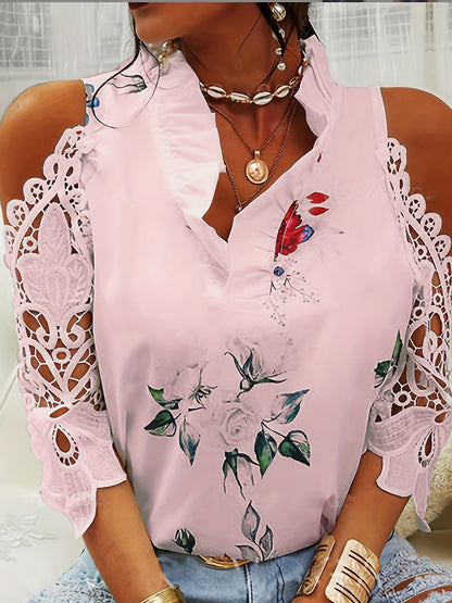 Lace Printed Half Sleeve Blouse