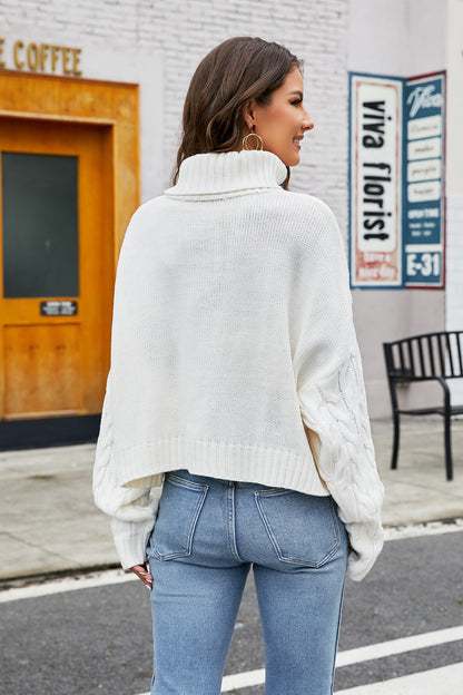 Turtleneck Cable-Knit Sweater