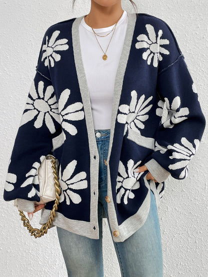 Contrast Long Sleeve Cardigan