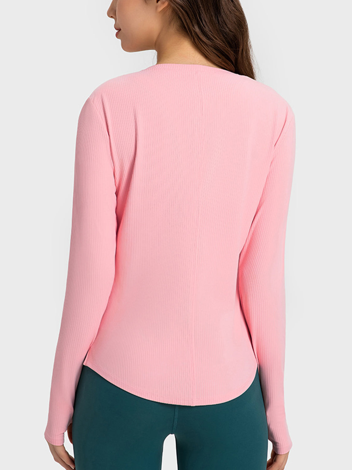 Round Neck Long Sleeve Active Top