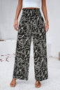 Asymetrical Printed Wide Leg Pants with Pockets - Elegant Aura Boutique