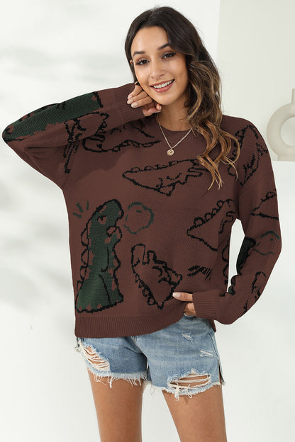 Dinosaur Print Sweater