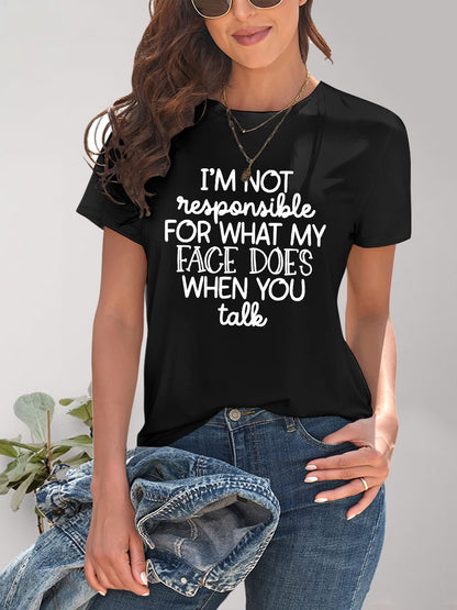 Text Art Round Neck T-Shirt