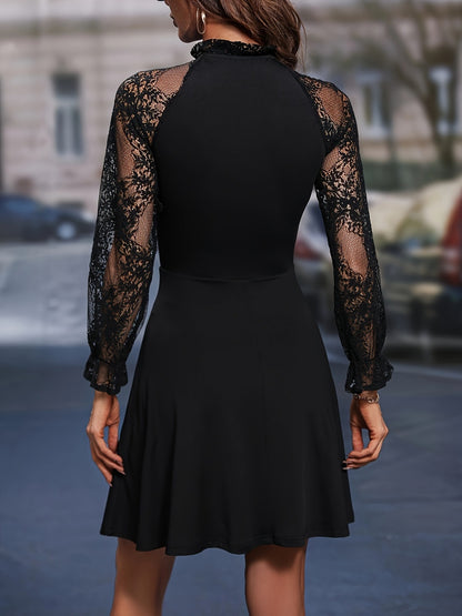 Lace Flounce Sleeve Dress