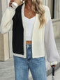 Contrast Open Front Cardigan