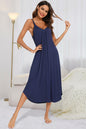 V-Neck Midi Lounge Dress - Elegant Aura Boutique