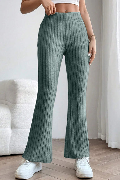 Bae Full Size Ribbed High Waist Pants - Elegant Aura Boutique