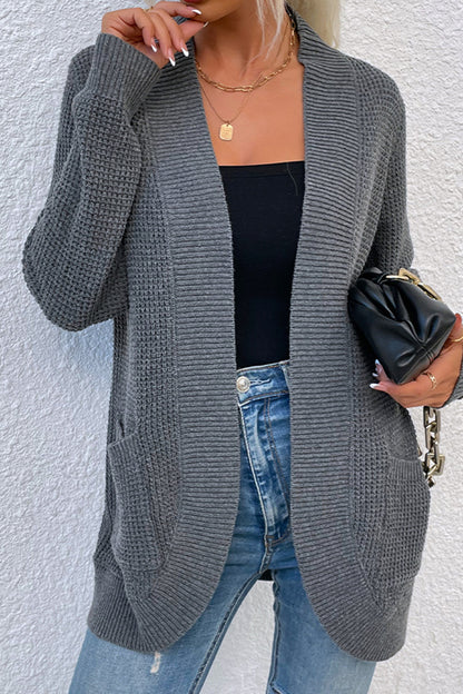 Rib-Knit Cardigan with Pockets