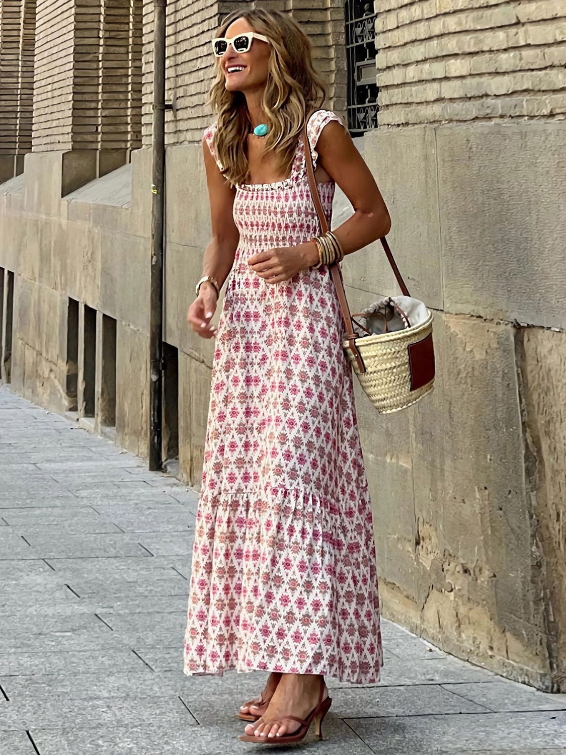 Smocked Sleeveless Dress