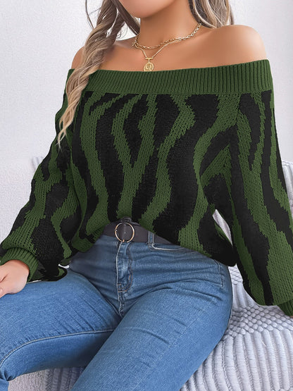 Animal Print Long Sleeve Sweater