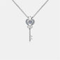 Key Shape Moissanite 925 Sterling Silver Necklace