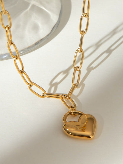 18K Gold-Plated Heart Pendant Necklace