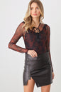 Abstract Mesh Lace-Up Bodysuit