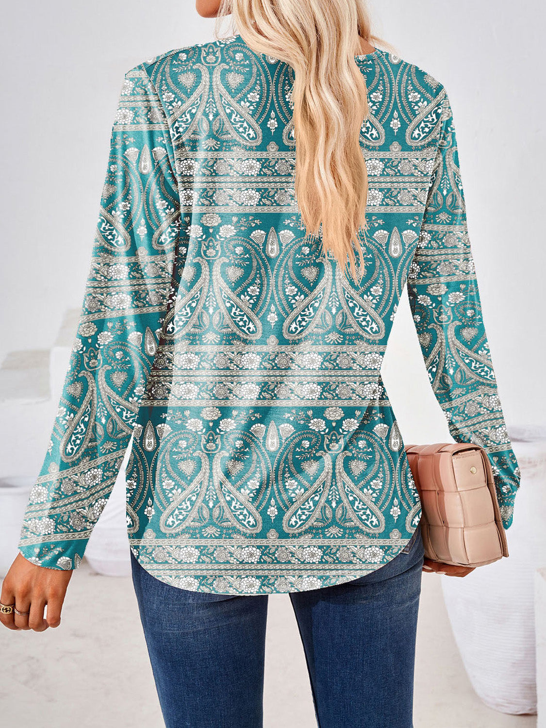 Square Neck Pattern Blouse