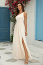 One-Shoulder Slit Maxi Dress