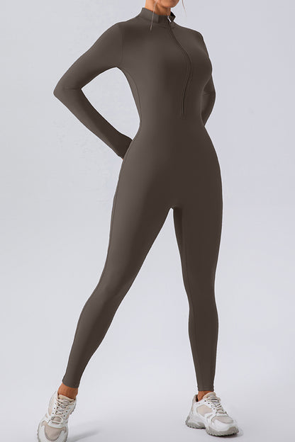 Mock Neck Active Jumpsuit