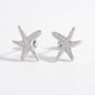 Sterling Silver Inlaid Zircon Starfish Earrings