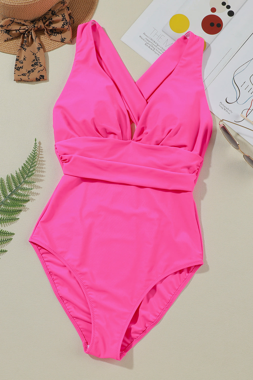 Crisscross Wide Strap One-Piece Swimwear - Elegant Aura Boutique