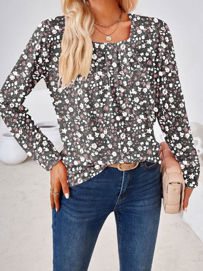 Square Neck Pattern Blouse