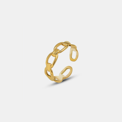 Titanium Steel Gold-Plated Adjustable Ring - Elegant Aura Boutique