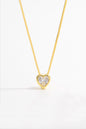 Sterling Silver Zircon Heart Pendant Necklace