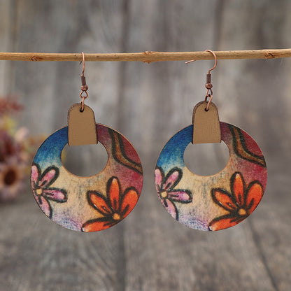 Wooden Flower Earrings