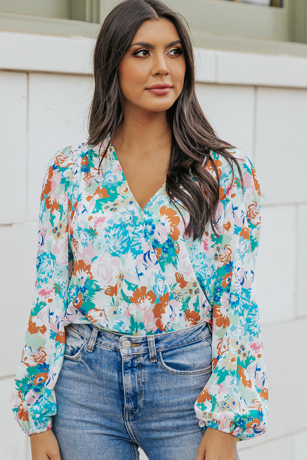 Floral Balloon Sleeve Bodysuit