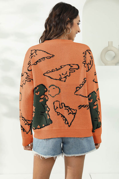 Dinosaur Print Sweater