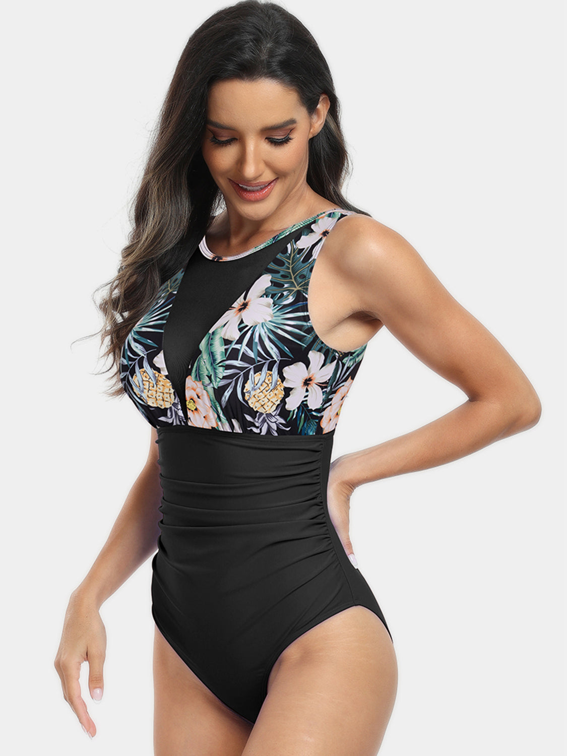 Elegant Print Cutout One-Piece