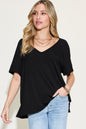 Bae Slit V-Neck Short Sleeve T-Shirt