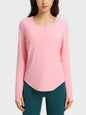 Round Neck Long Sleeve Active Top