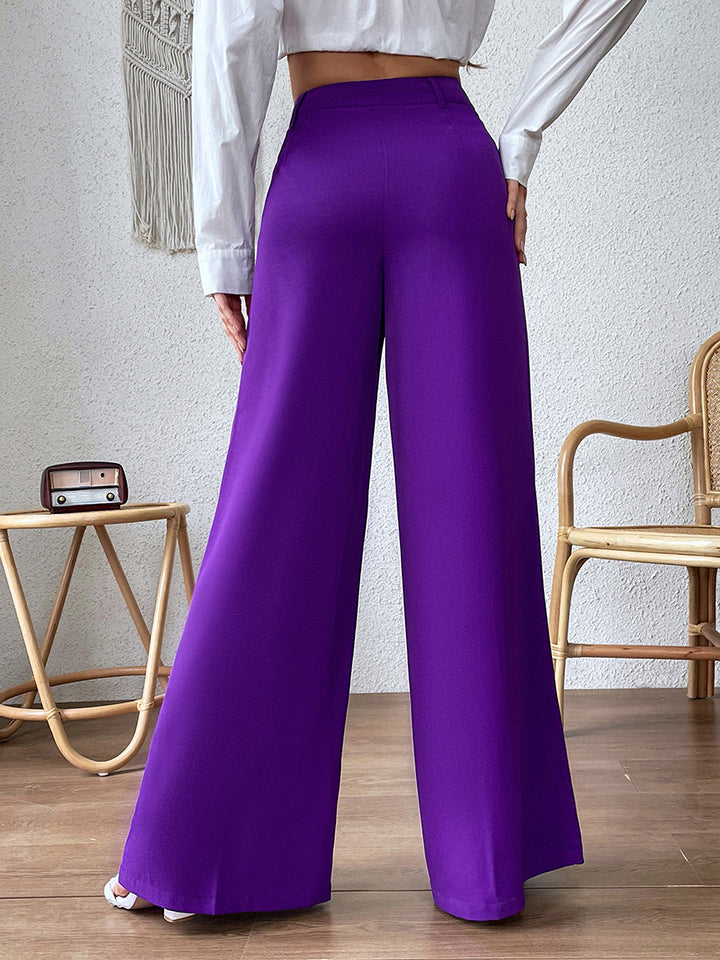 High Waist Wide Leg Pants - Elegant Aura Boutique