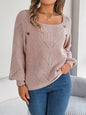 Buttoned Square Neck Sweater